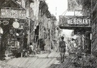 Zameer Hussain, 7 x 10 Inch, Pen ink On Paper, Cityscape Painting-AC-ZAH-135